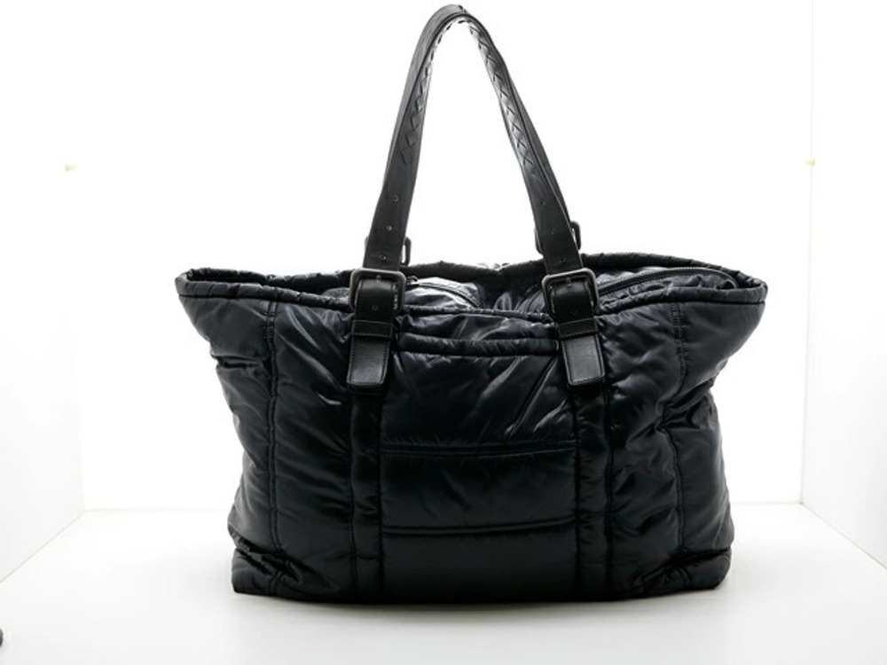 BOTTEGA VENETA Spinnaker bag black leather travel tote can be as sports